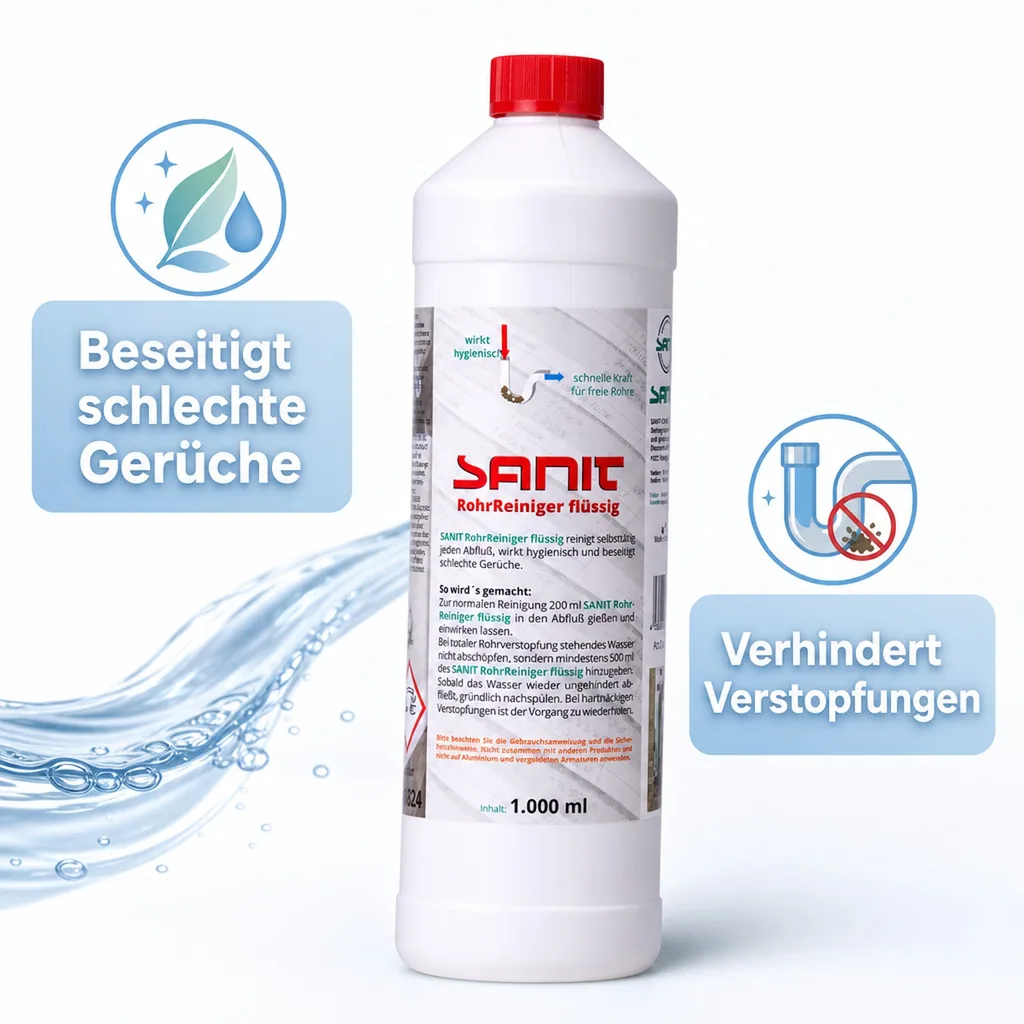 SANIT Rohr Reiniger flüssig 1000 ml Flasche