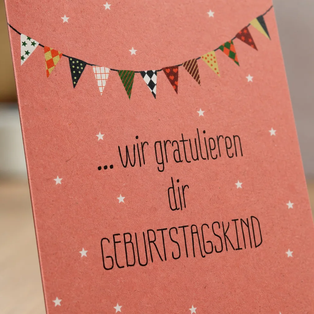Ava & Yves Postkarte Geburtstag Wir gratulieren