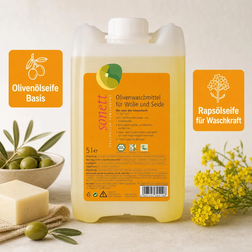 SONETT Waschmittel flüssig Olive 5 Liter WOLLE & SEIDE