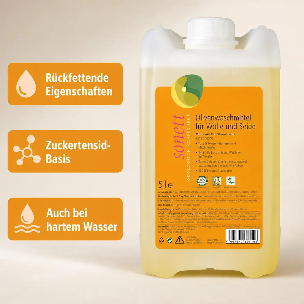 SONETT Waschmittel flüssig Olive 5 Liter WOLLE & SEIDE