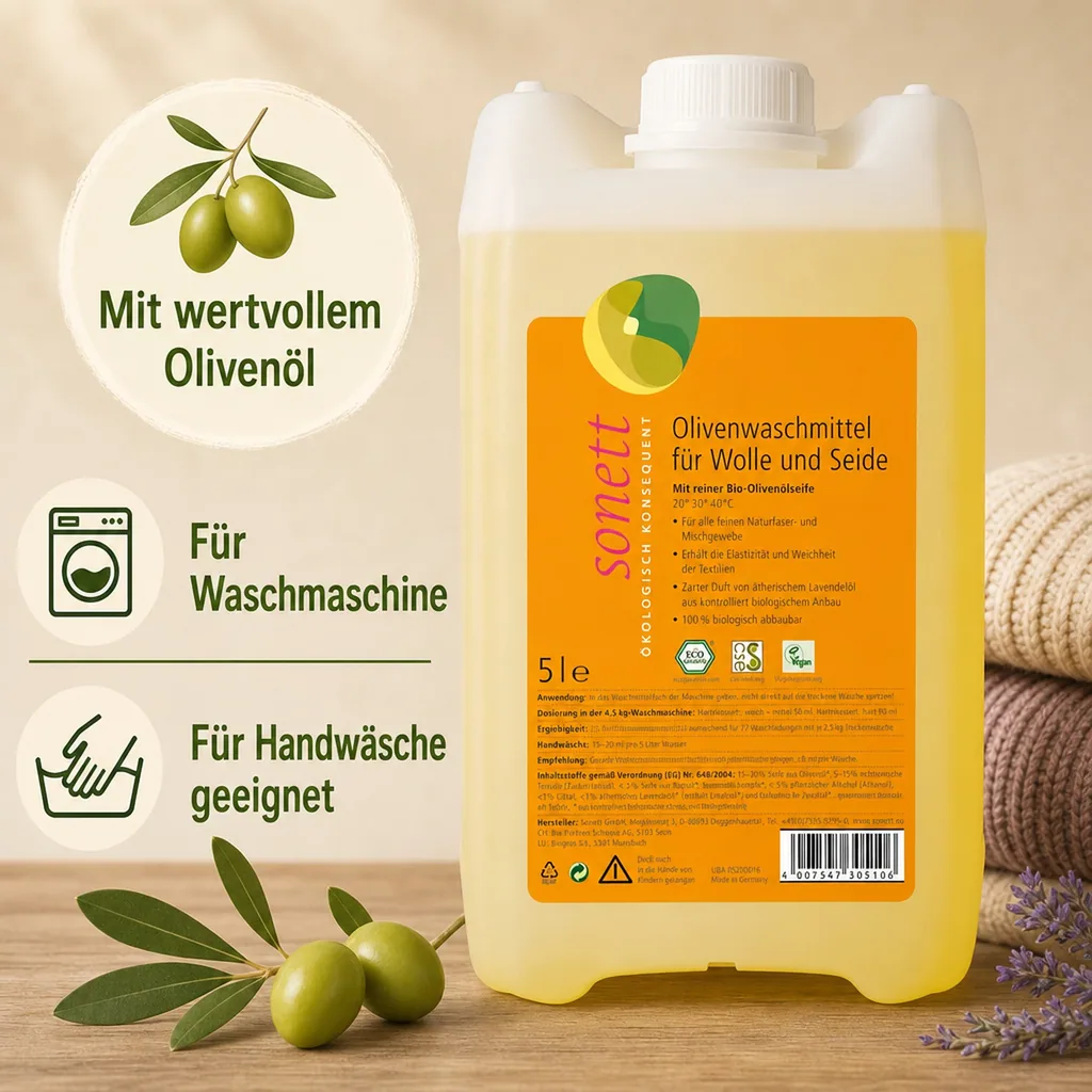 SONETT Waschmittel flüssig Olive 5 Liter WOLLE & SEIDE