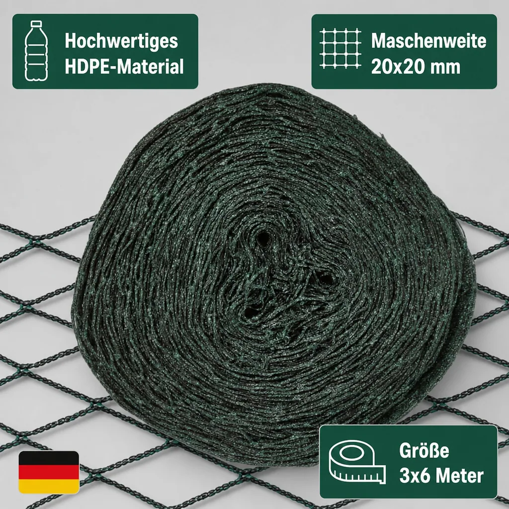 Teichschutznetz 3x6m (18m²), Laubschutz, reißfest, UV-stabil