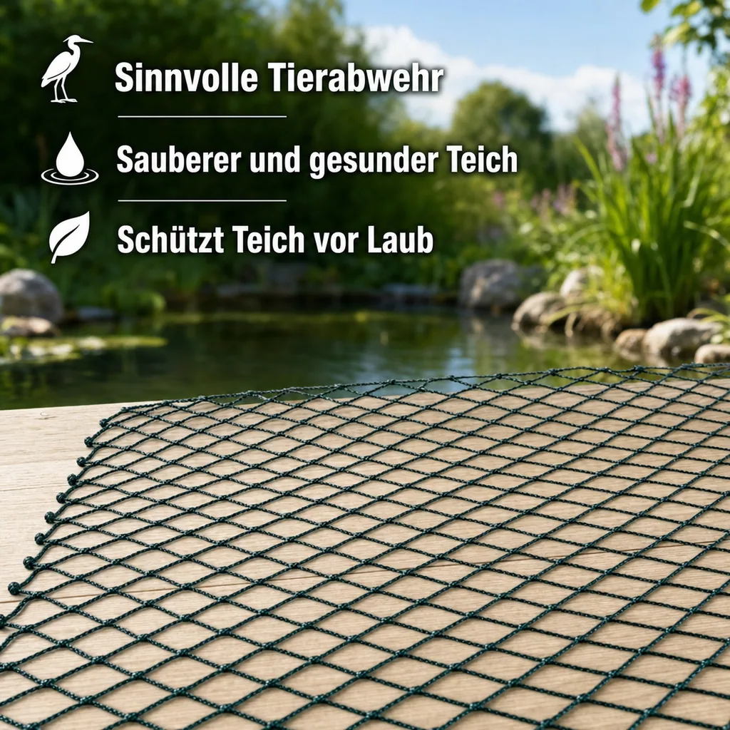 Teichschutznetz 4x5m, Teichnetz, Laubschutz, UV-beständig, Reißfest