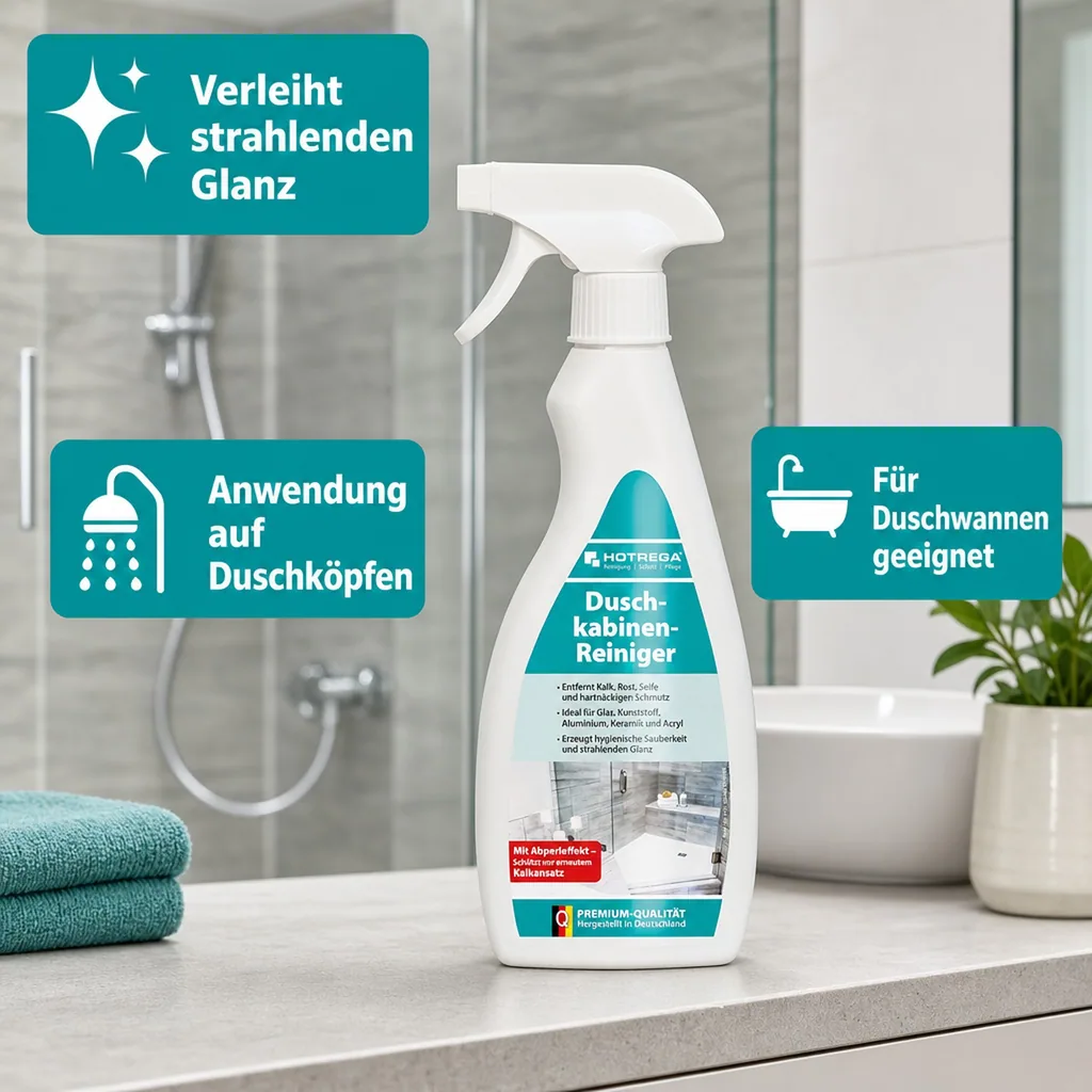 HOTREGA Duschkabinen Reiniger 500 ml Flachsprühflasche