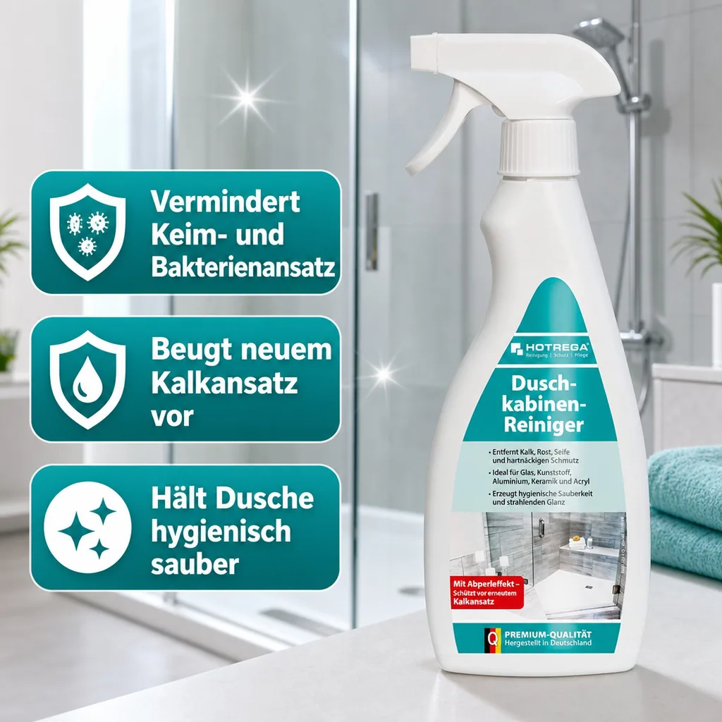 HOTREGA Duschkabinen Reiniger 500 ml Flachsprühflasche