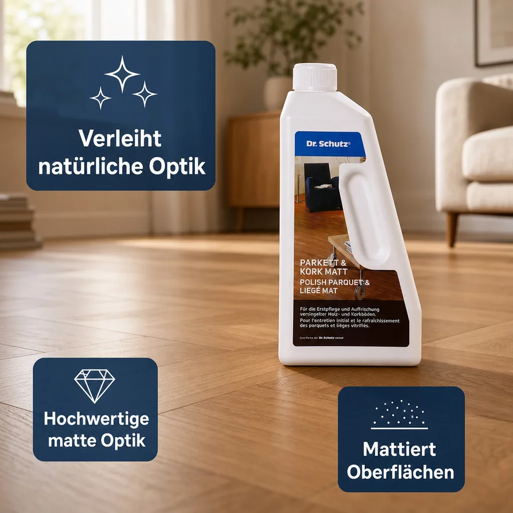 DR. SCHUTZ Parkett & Kork Matt 750ml reicht für ca. 30m²