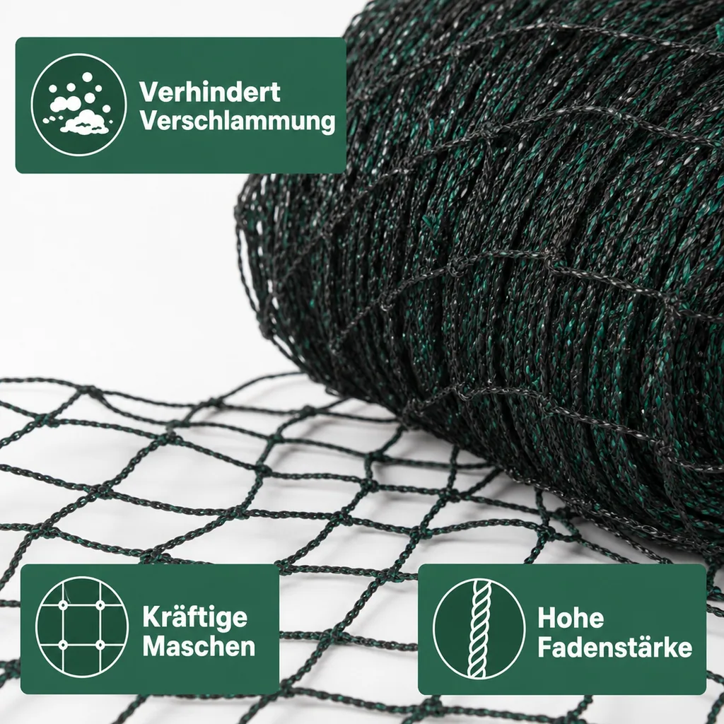 Teichschutznetz 16 m x 50 m (800m²)