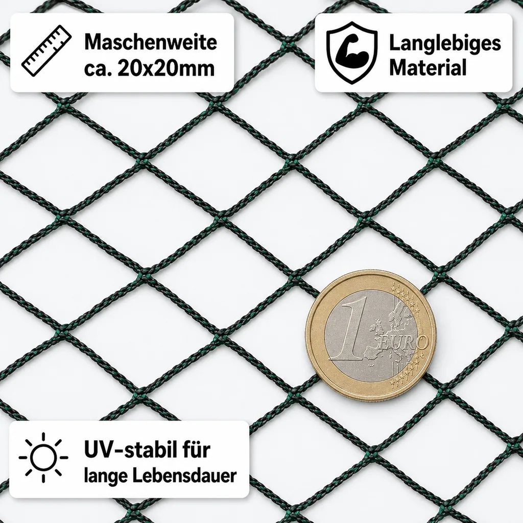 Teichschutznetz 8x10m (80m²), Laubschutznetz, Reißfest, UV-Stabil