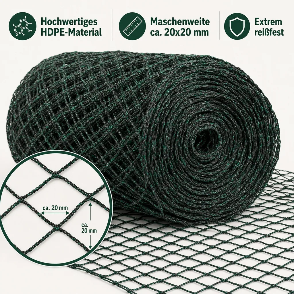 Teichschutznetz 6 m x 25 m, 150m², Teichabdecknetz, Laubschutz