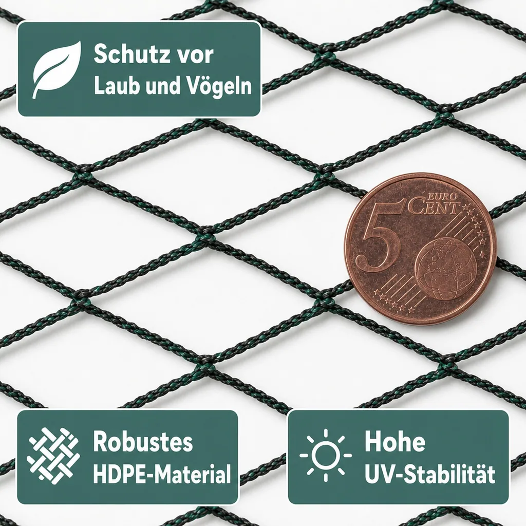 Teichschutznetz 4x150m 600m², Teichabdeckung, robust, UV-stabil