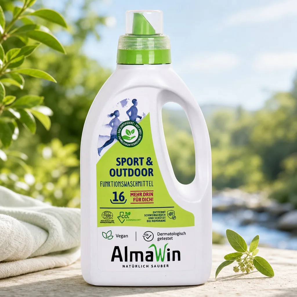ALMAWIN Sport + Outdoor Flüssigwaschmittel 750 ml für ca. 16 Waschgänge