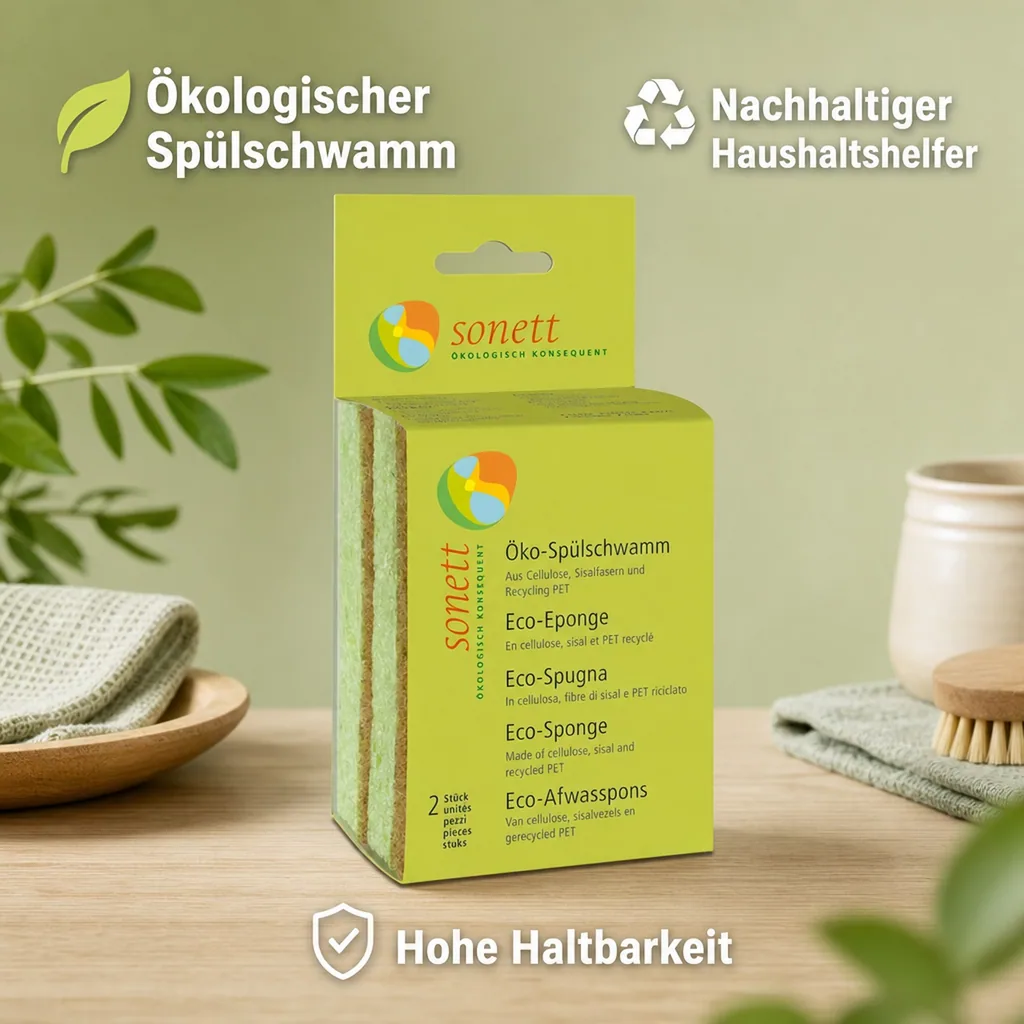 SONETT Spülschwamm, 1 x 2er Pack ökologisch