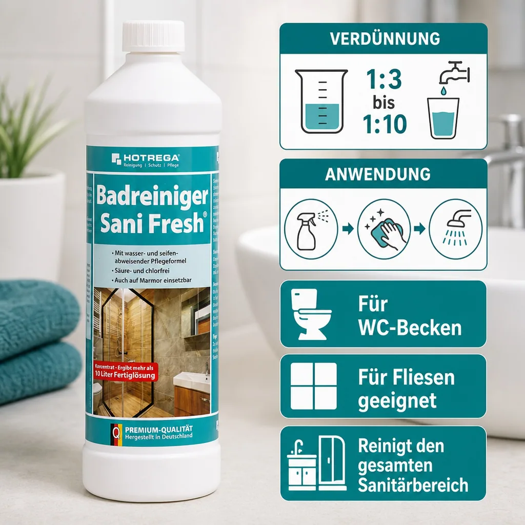 HOTREGA Badreiniger Sani Fresh 1 Liter Konzentrat