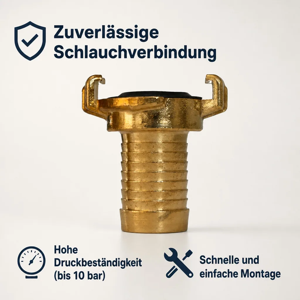 Schlauchanschluss 1 Zoll, Messing Schlauchtülle, Schlauchverbinder