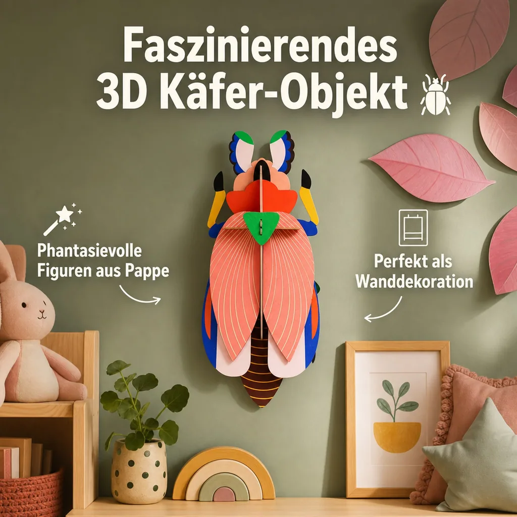 studio ROOF 3D Käfer rosa Pappe