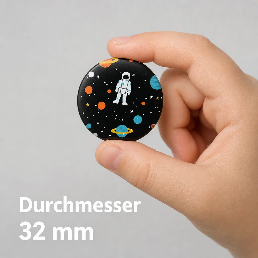 Ava & Yves Kinder Button / Anstecker Weltraum