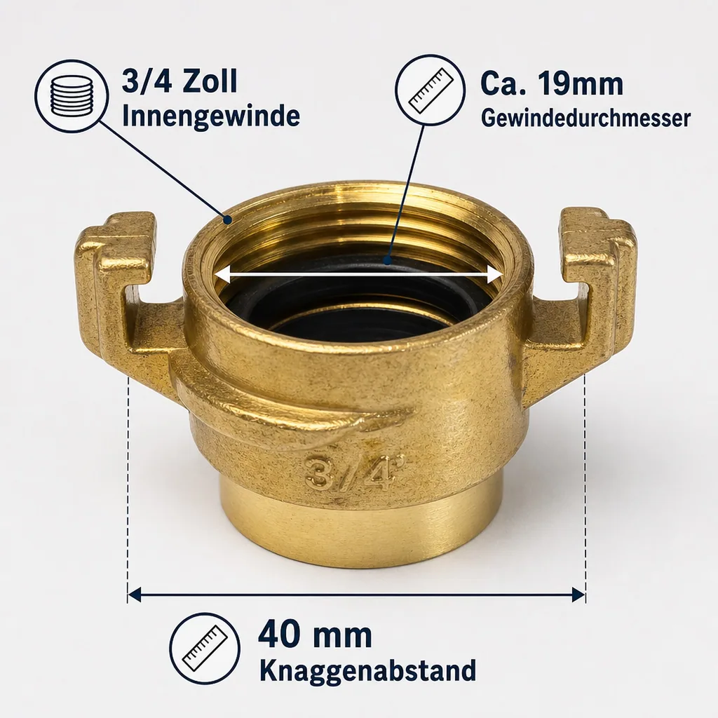 Messing  Gewindestück 3/4" Innengewinde