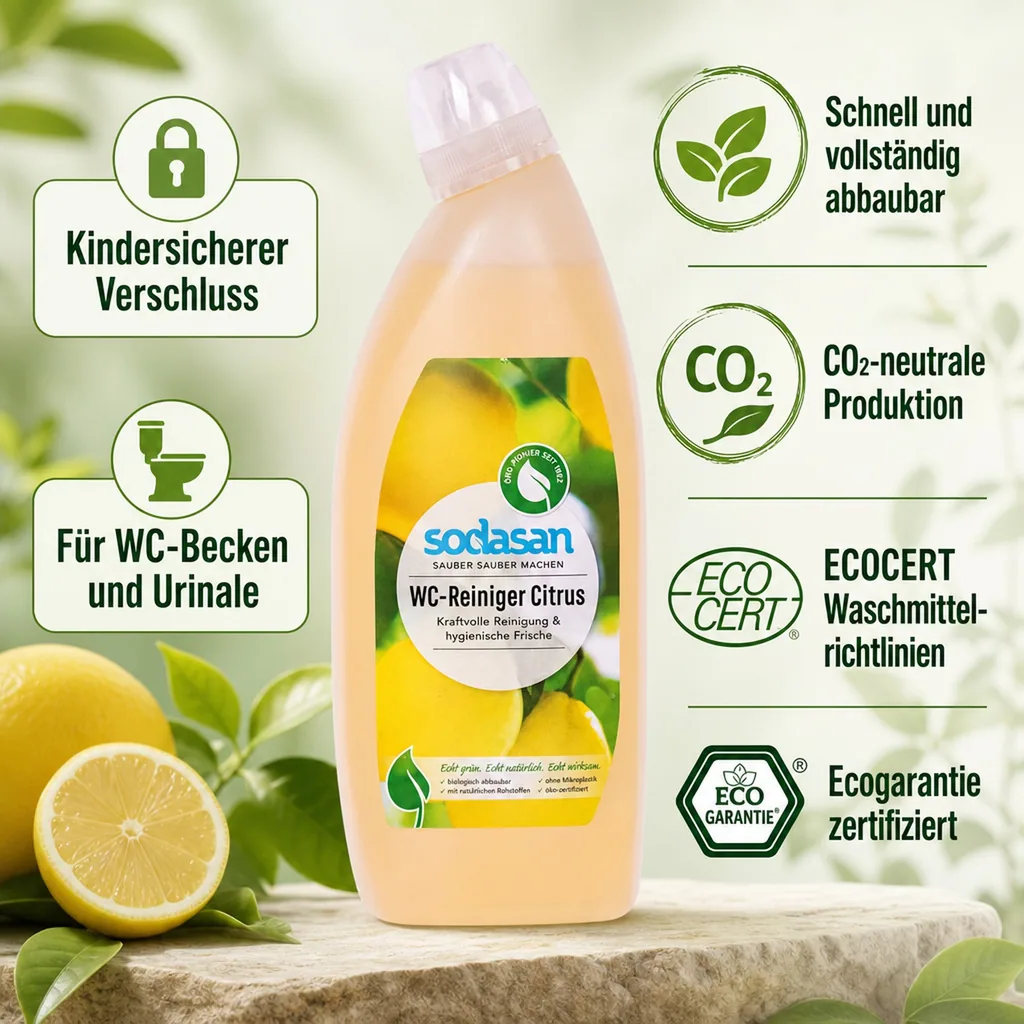 SODASAN WC Reiniger Citrus 750ml in der Schräghalsflasche