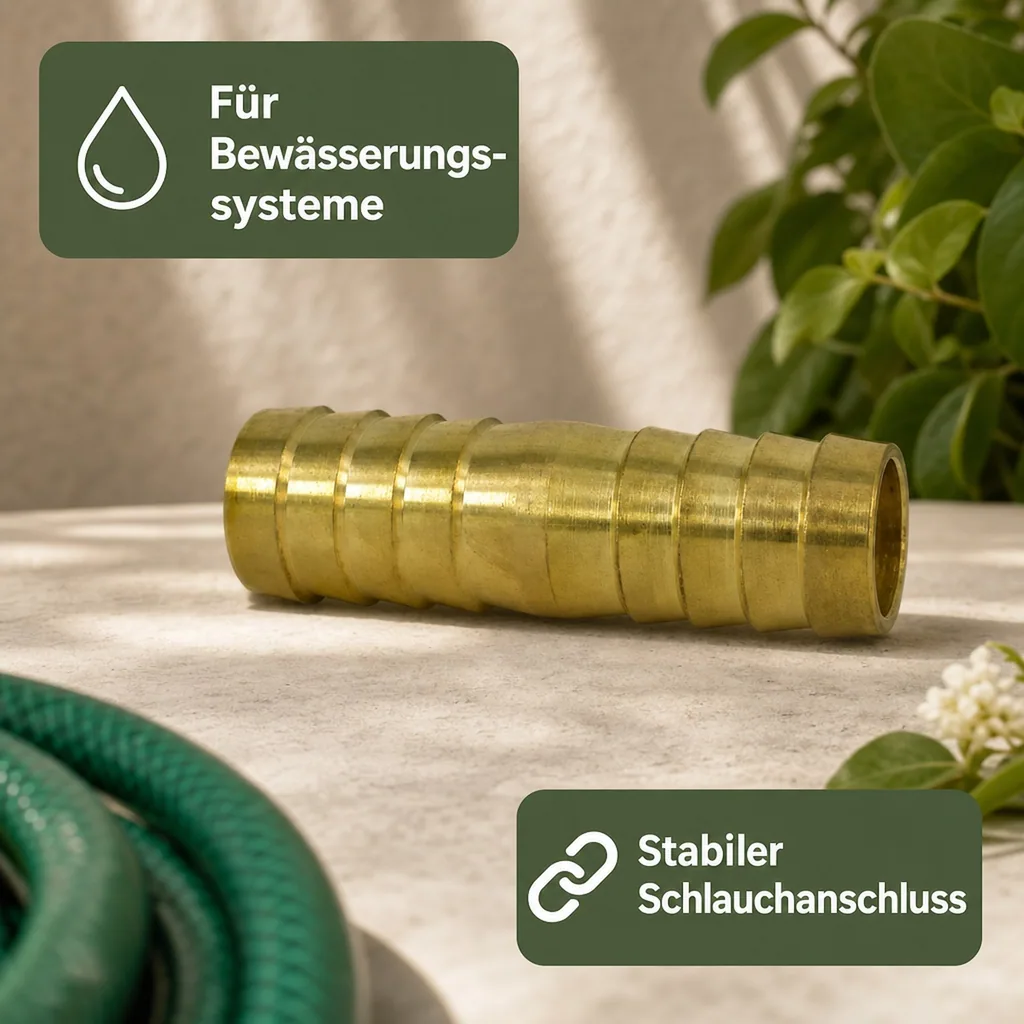 Messing  Schlauchverbinder/ doppelte Tülle 3/4" Zoll