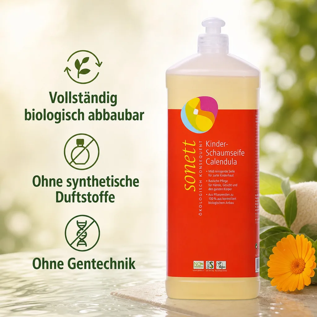 SONETT Kinder Schaumseife Calendula 1 Liter Nachfüllflasche