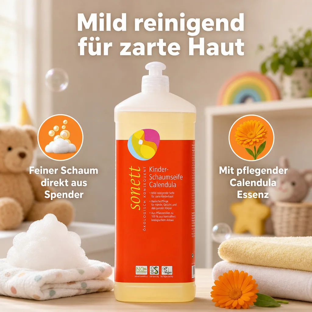 SONETT Kinder Schaumseife Calendula 1 Liter Nachfüllflasche