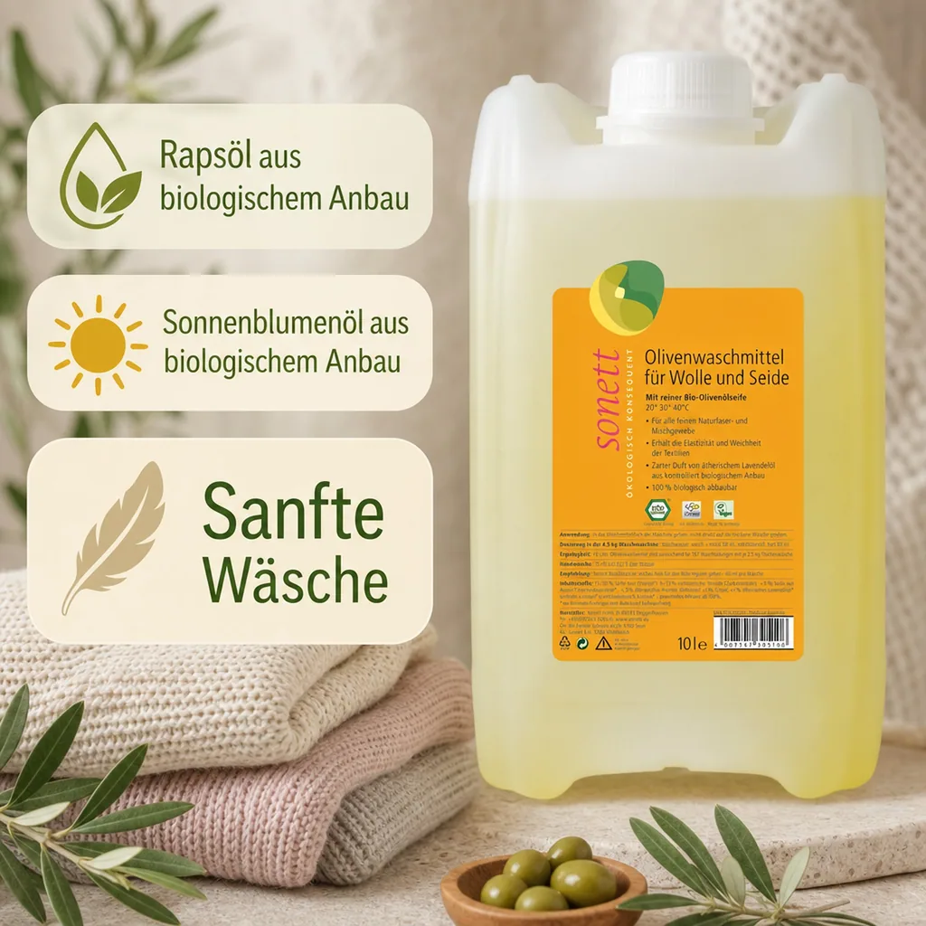 SONETT Waschmittel flüssig Olive 10 Liter WOLLE & SEIDE