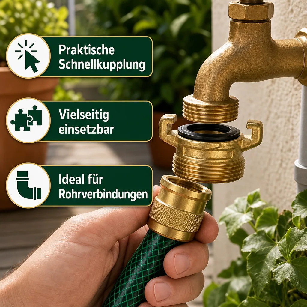 Messing Gewinde Fitting, 1 1/4 Zoll Aussengewinde, Schnellkupplung