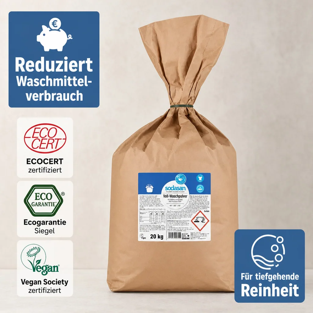 SODASAN Voll-Waschpulver Limette 20kg für weißes und Buntes