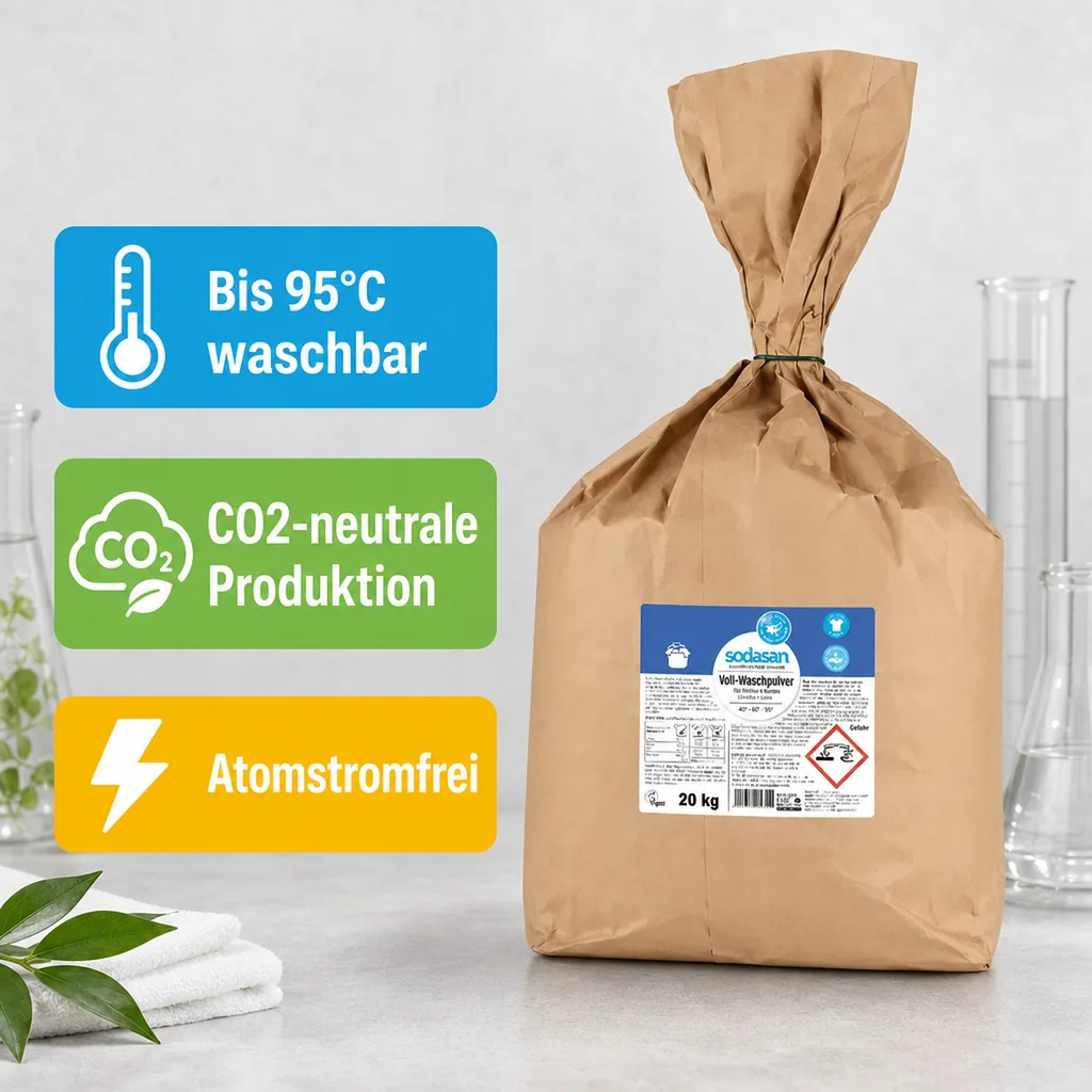 SODASAN Voll-Waschpulver Limette 20kg für weißes und Buntes