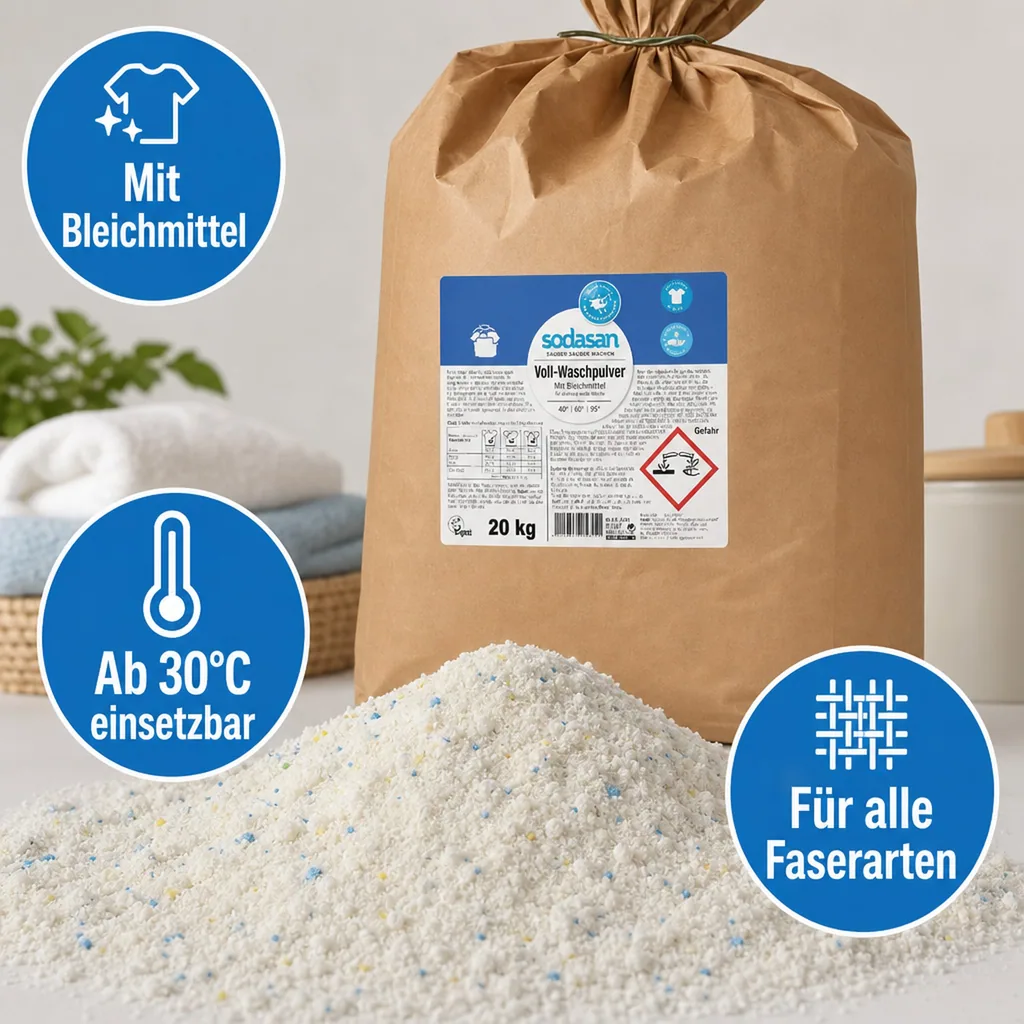 SODASAN Voll-Waschpulver Limette 20kg für weißes und Buntes