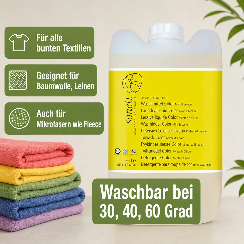 SONETT Waschmittel color Mint & Lemon flüssig 20 Liter
