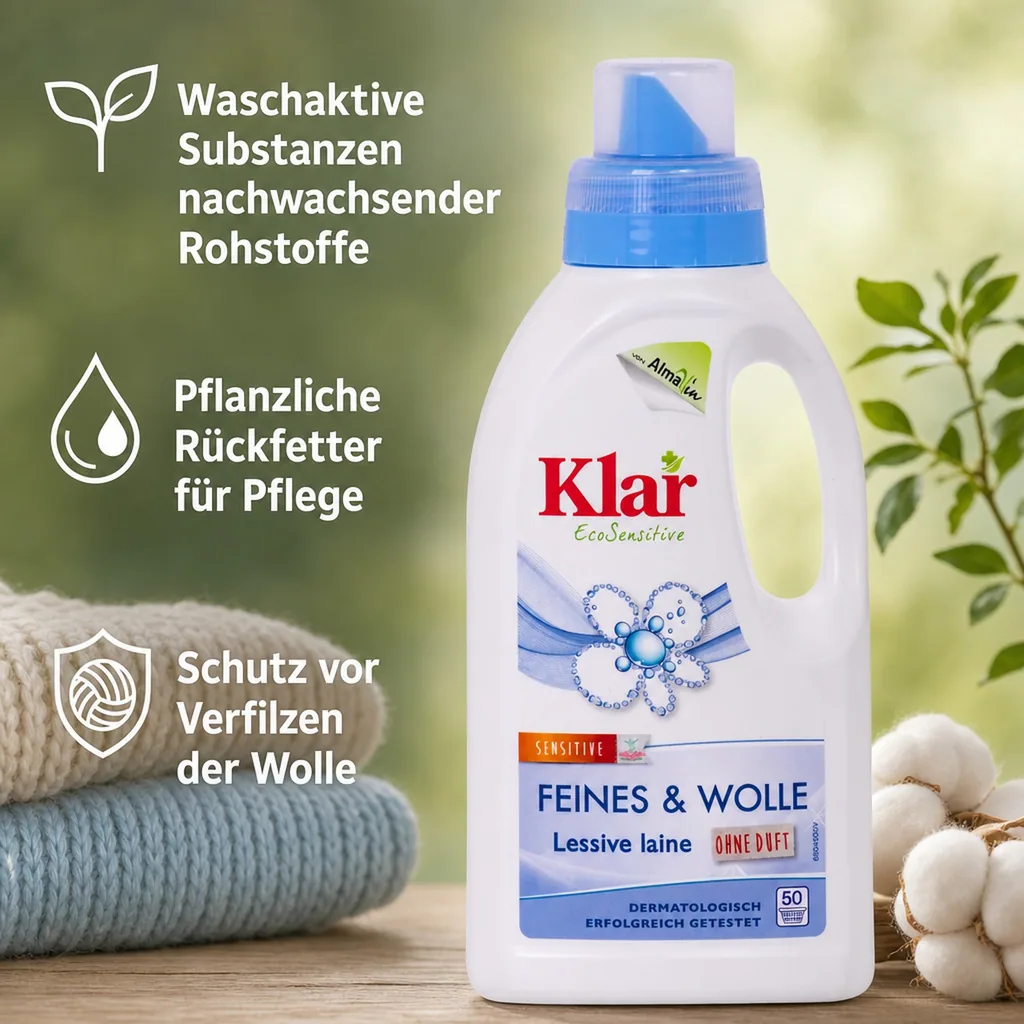 KLAR Feines & Wolle 500 ml Waschmittel ohne Duft