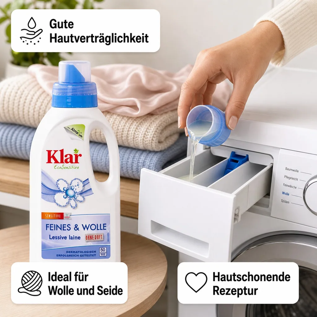 KLAR Feines & Wolle 500 ml Waschmittel ohne Duft