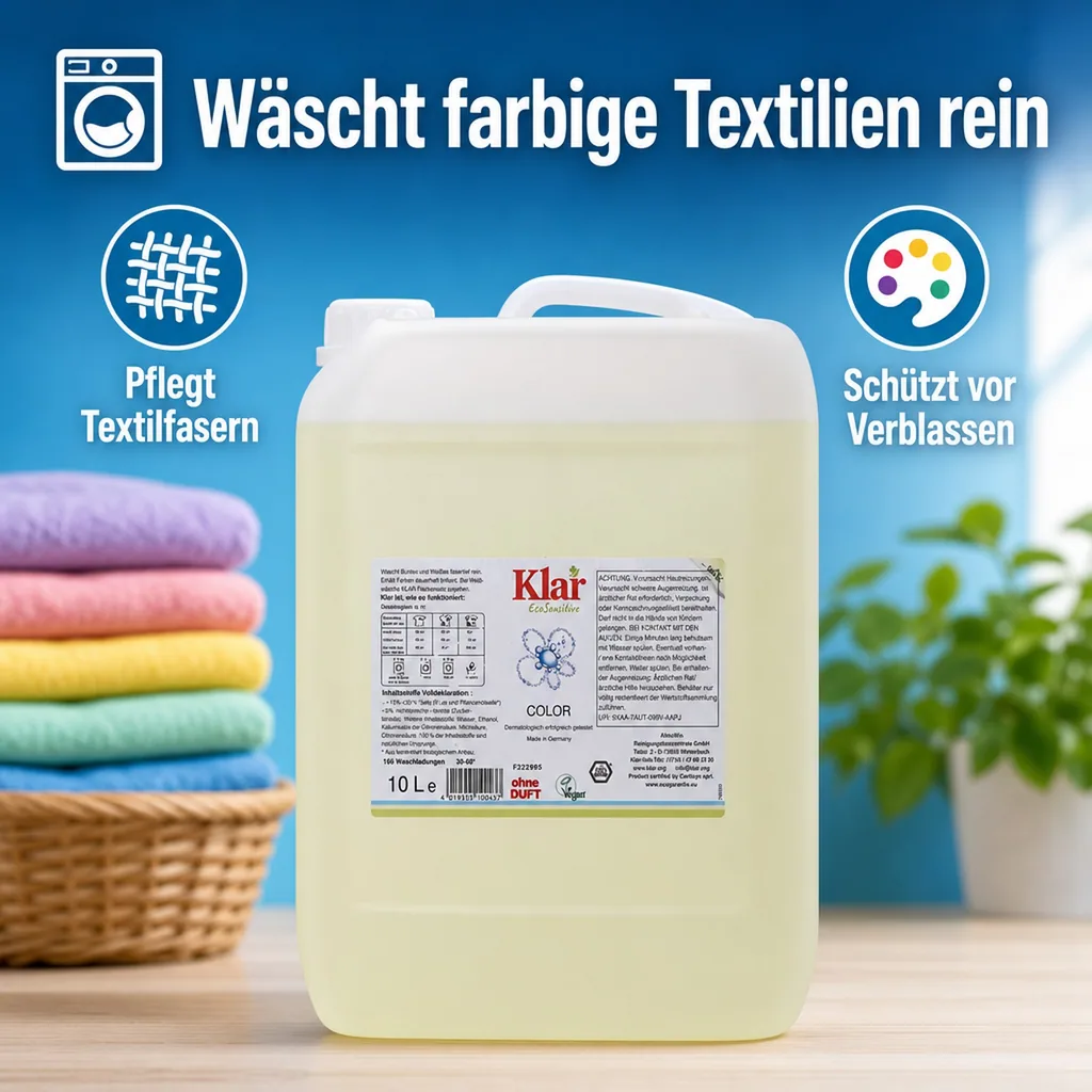 KLAR Color Waschmittel flüssig 10 Liter ohne Duft