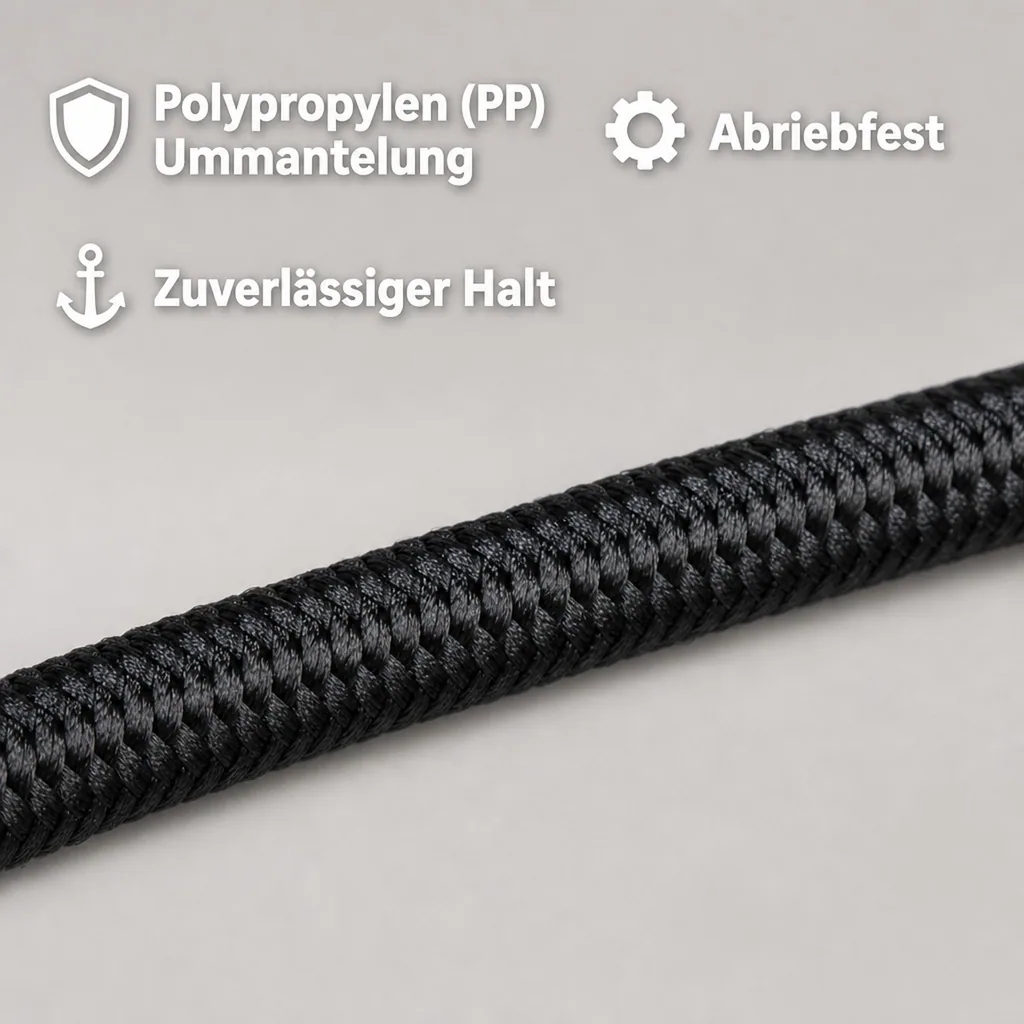 Expanderseil 8 mm schwarz, 10 m Gummiseil Meterware
