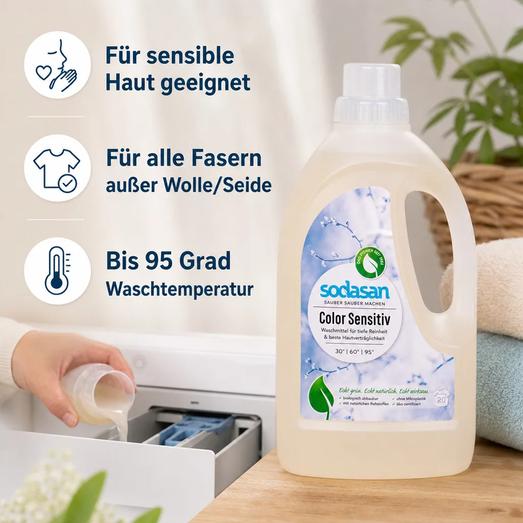 SODASAN COLOR Flüssigwaschmittel sensitiv 1,5 Liter