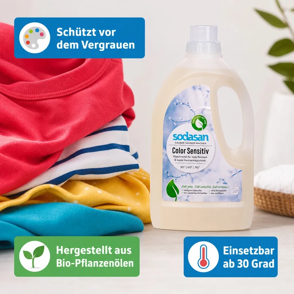 SODASAN COLOR Flüssigwaschmittel sensitiv 1,5 Liter