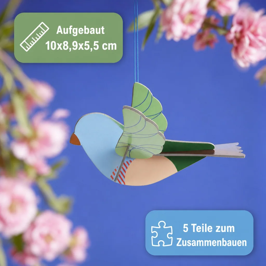 Studio ROOF Ornament, Bastel-Set, 3D Wandobjekt - Spatz