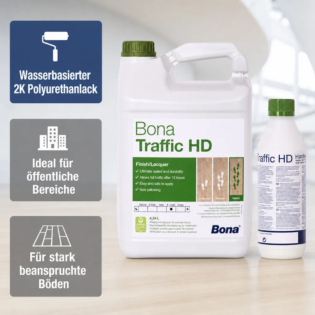 BONA TRAFFIC HD halbmatt 2K 4,95 Liter 4,5 L + 0,45 HD Härter