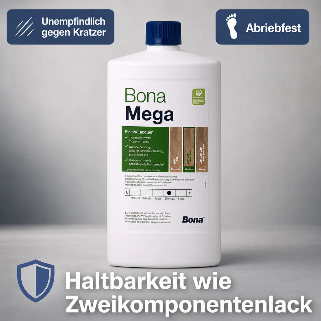 BONA MEGA Parkettlack halbmatt 1 Liter silkmatt