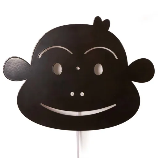 Roommate Wandlampe Affe Metall schwarz