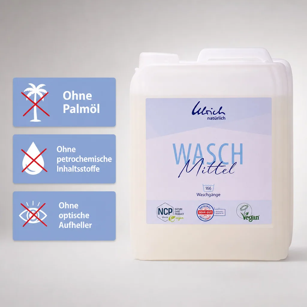 ULRICH natürlich Waschmittel 5 Liter flüssig NCP-vegan zertifiziert