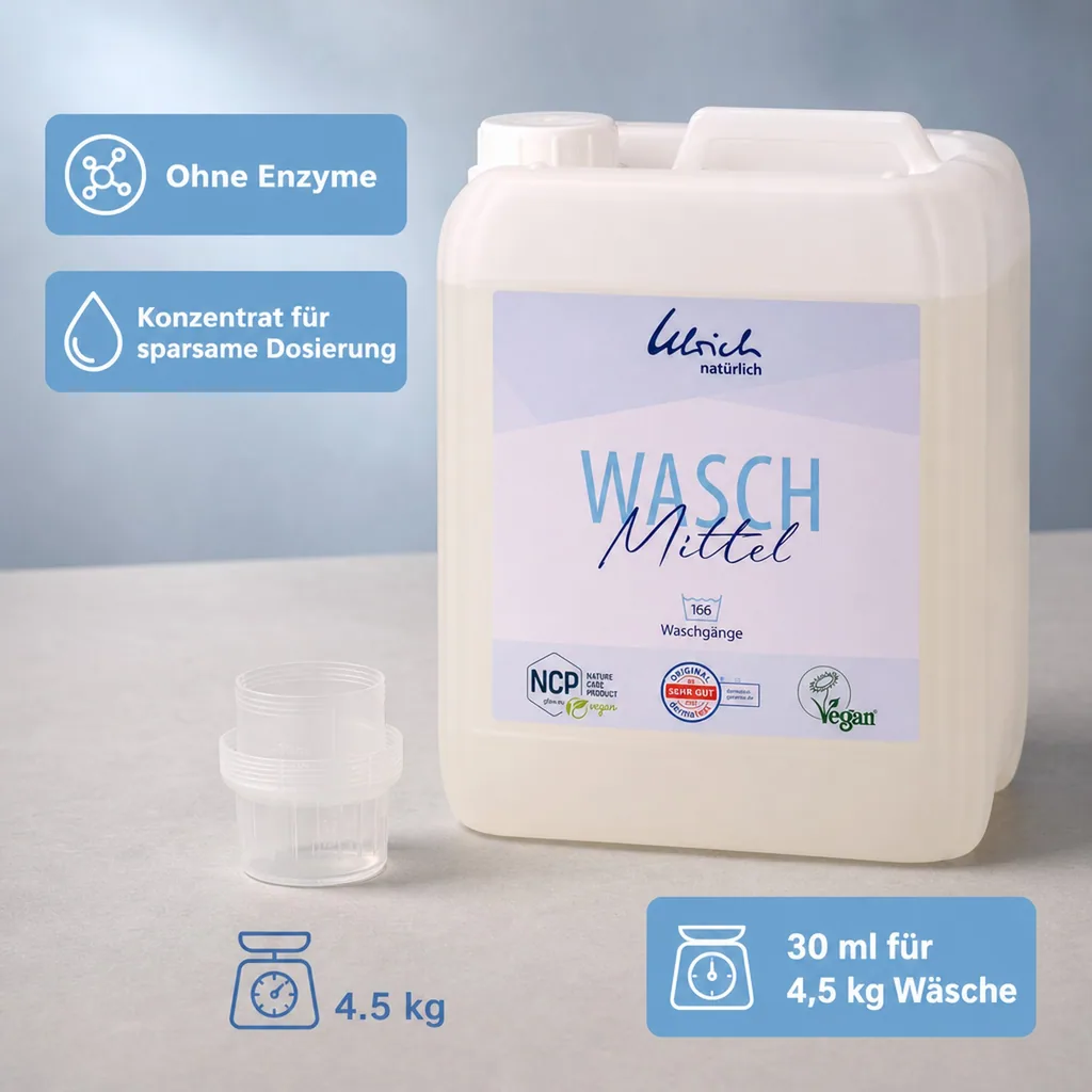 ULRICH natürlich Waschmittel 5 Liter flüssig NCP-vegan zertifiziert