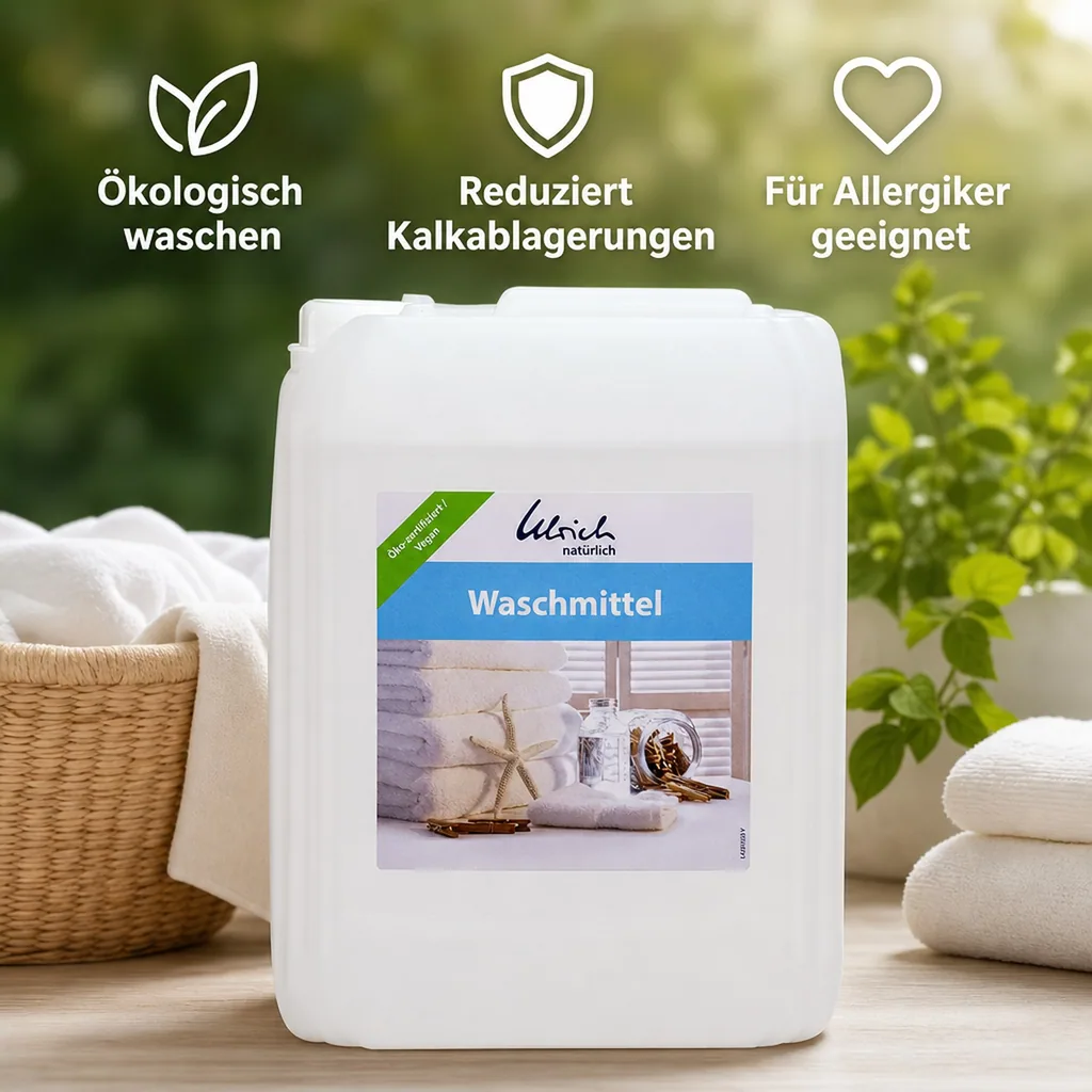 ULRICH natürlich Waschmittel 10 Liter flüssig NCP-vegan zertifiziert