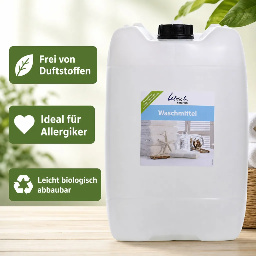ULRICH natürlich Waschmittel 25 Liter flüssig NCP-vegan zertifiziert