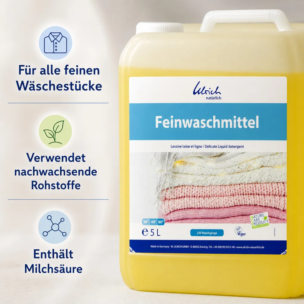 ULRICH natürlich Feinwaschmittel 5 Liter NCP-vegan zertifiziert