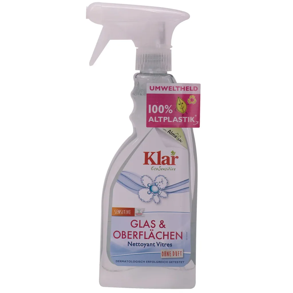 KLAR Glas- und Oberflächenreiniger ohne Duft in verschiedenen Größengebinden