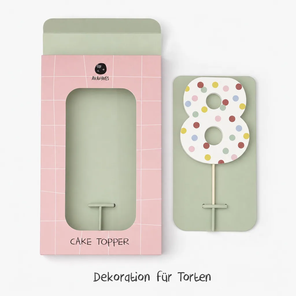 Ava & Yves Cake Topper Zahl "8"