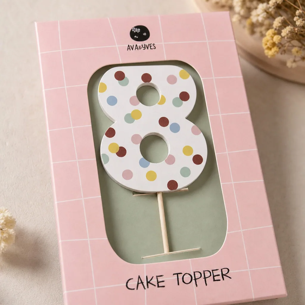 Ava & Yves Cake Topper Zahl "8"