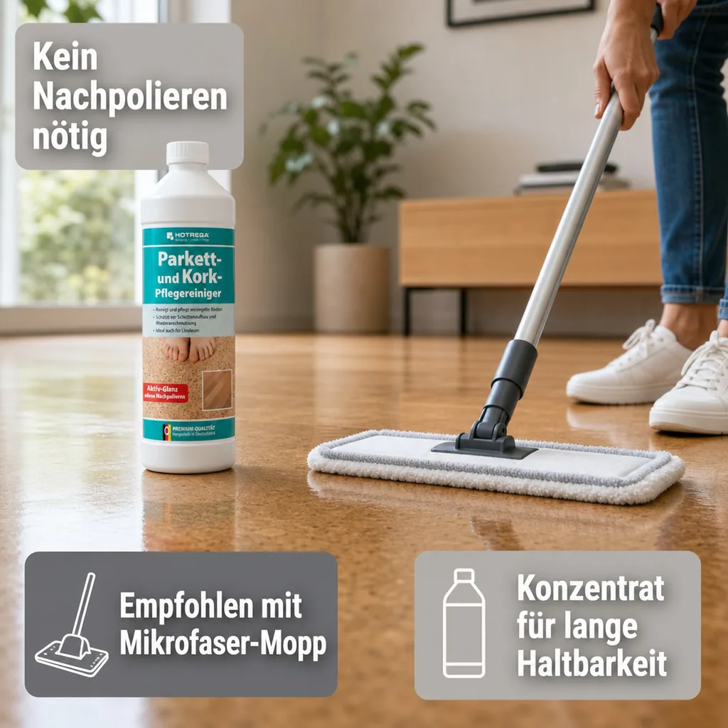 HOTREGA Parkett- und Kork Pflegereiniger 1 Liter Konzentrat